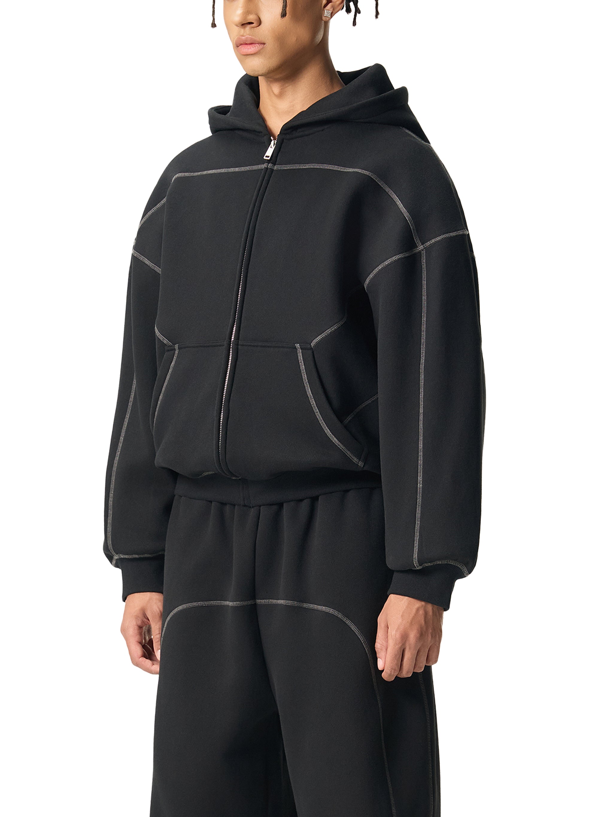 LONDON Boxy Fleece Zip Hoodie