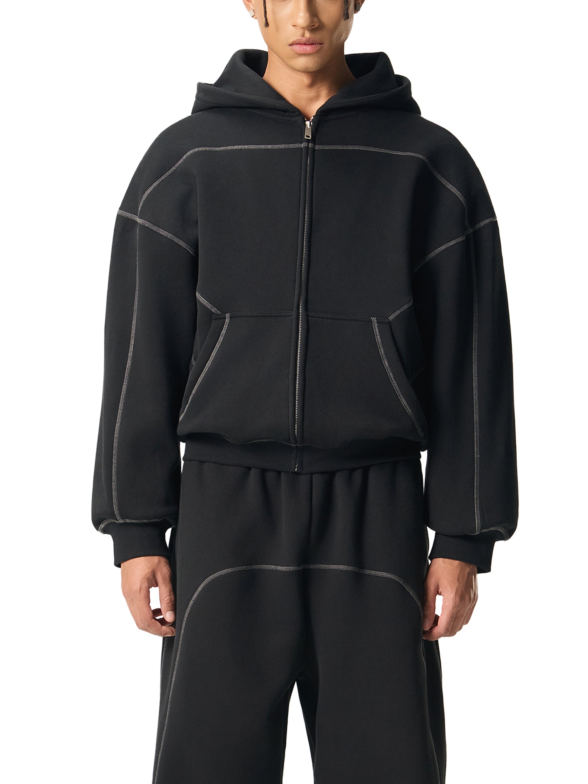LONDON Boxy Fleece Zip Hoodie