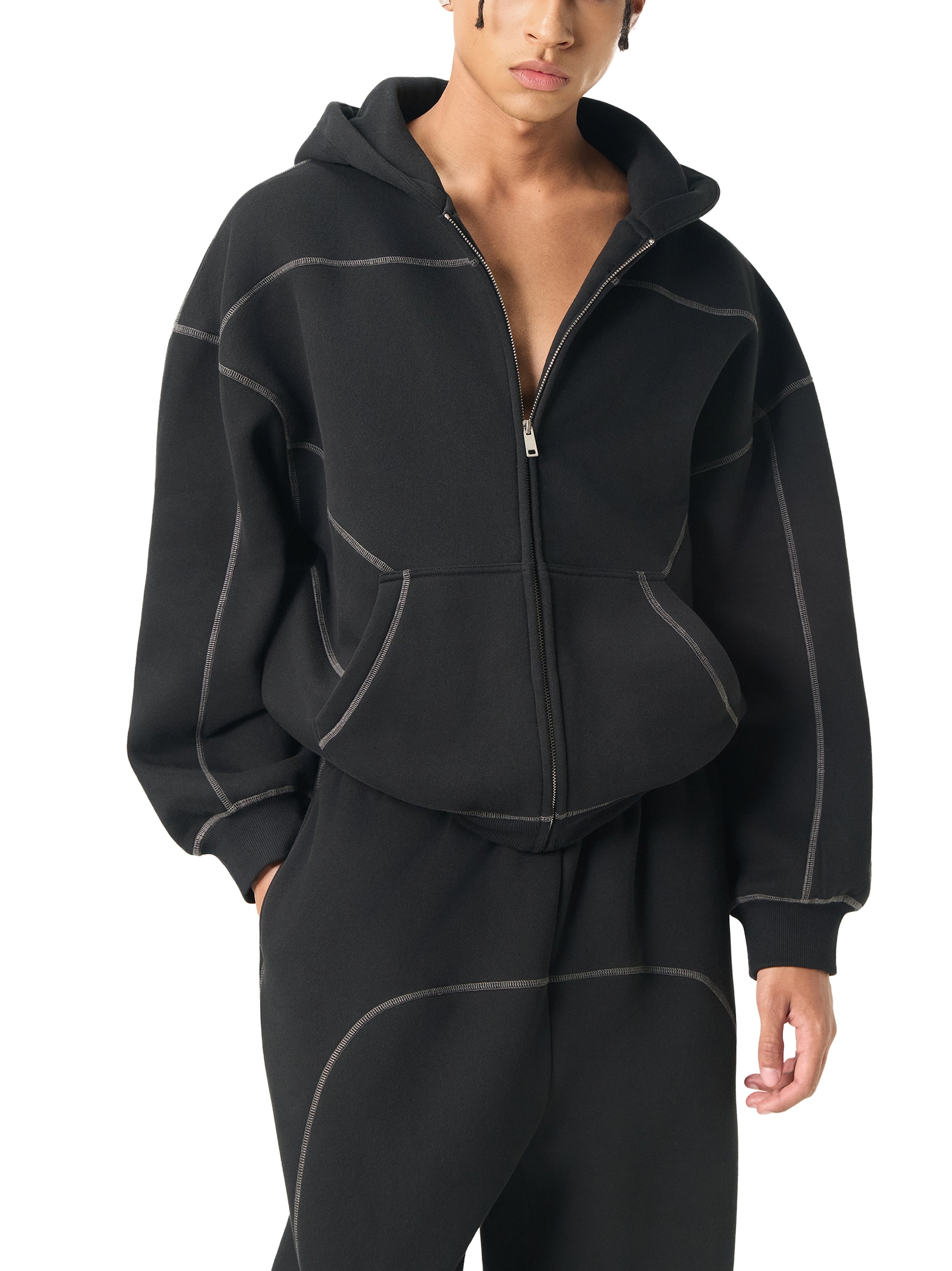 LONDON Boxy Fleece Zip Hoodie