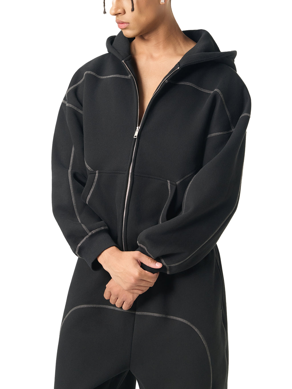 LONDON Boxy Fleece Zip Hoodie